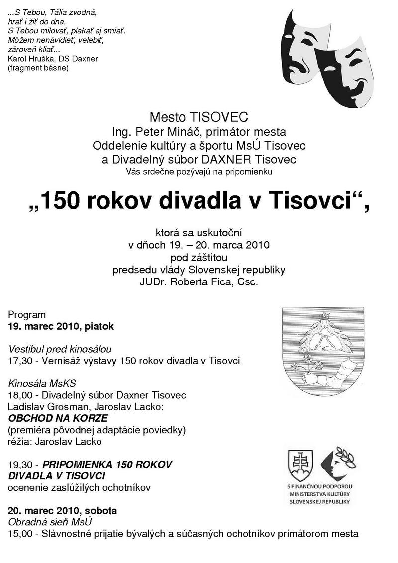 hlavné dátumové údaje výročia