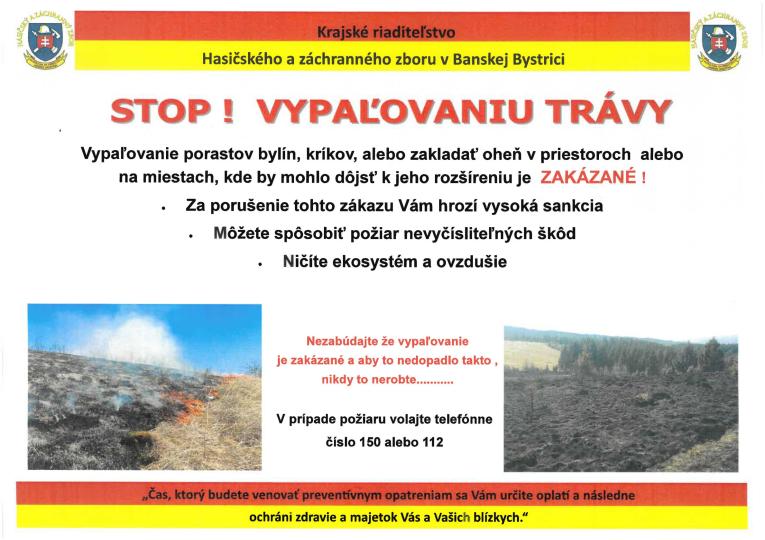 STOP vypaľovaniu trávy