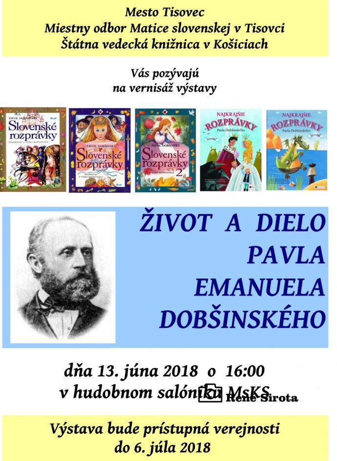 Výstava - Život a dielo Pavla Emanuela Dobšinského 1