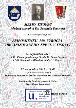 Pripomienka 140. výročia organizovaného spevu v Tisovci
