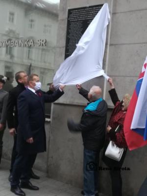 Odhalenie pamätnej tabule slovenským legionárom v Bratislave