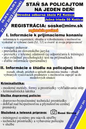 „Staň sa policajtom na jeden deň“.